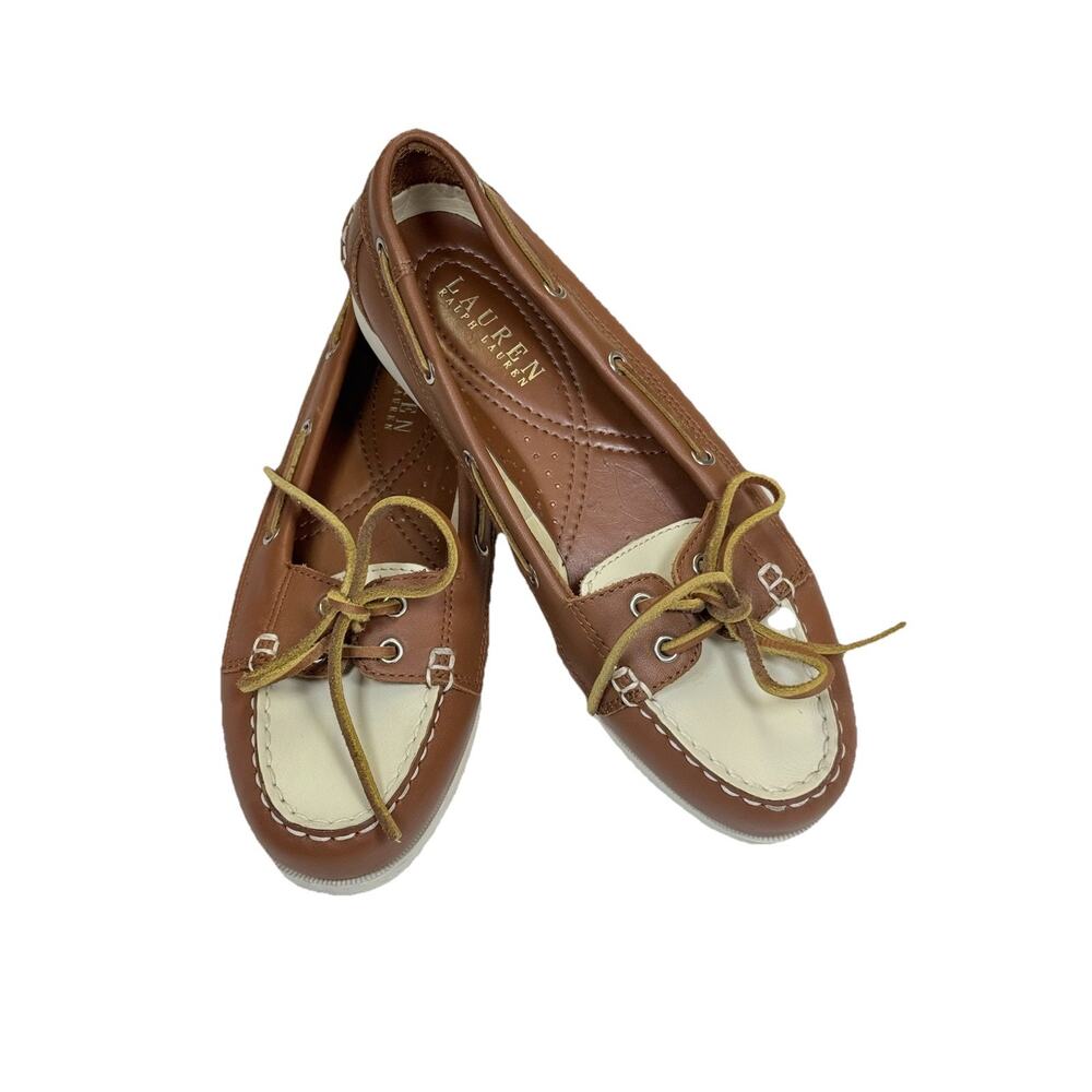 Lauren Ralph Lauren Yolonda Leather Loafers Women’s Sz 8 Boat Shoes Top Siders